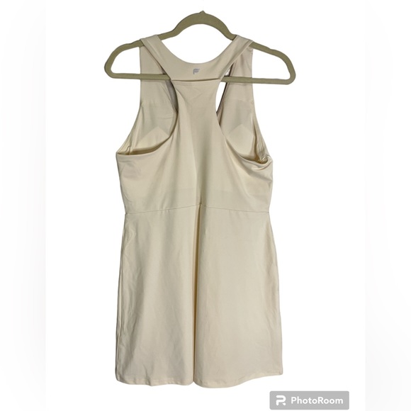 Fabletics On-The-Go Built-In Bra Dress vneck Women’s Large ivory pullover - Picture 10 of 10